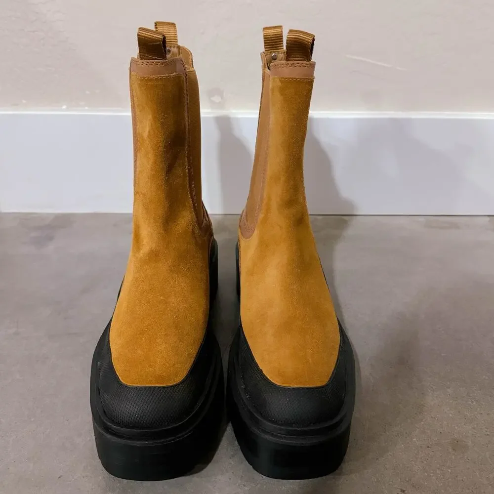 Sam Edelman Lulia Lug Sole Chunky Suede Boots Camel Brown Whiskey Gorpcore 10